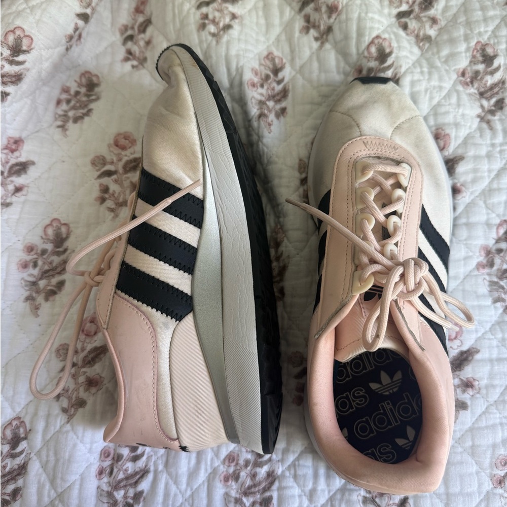 Adidas Women's Pink and Black Sneakers